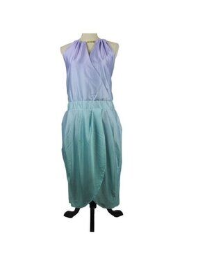 Ashley Stewart Women Satin Wrap Dress Date Party Cocktail Wedding 2X